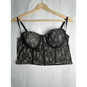 Say What? Floral Lace Bustier Corset Top Womens Sz M Romantic‎ Whimisgoth